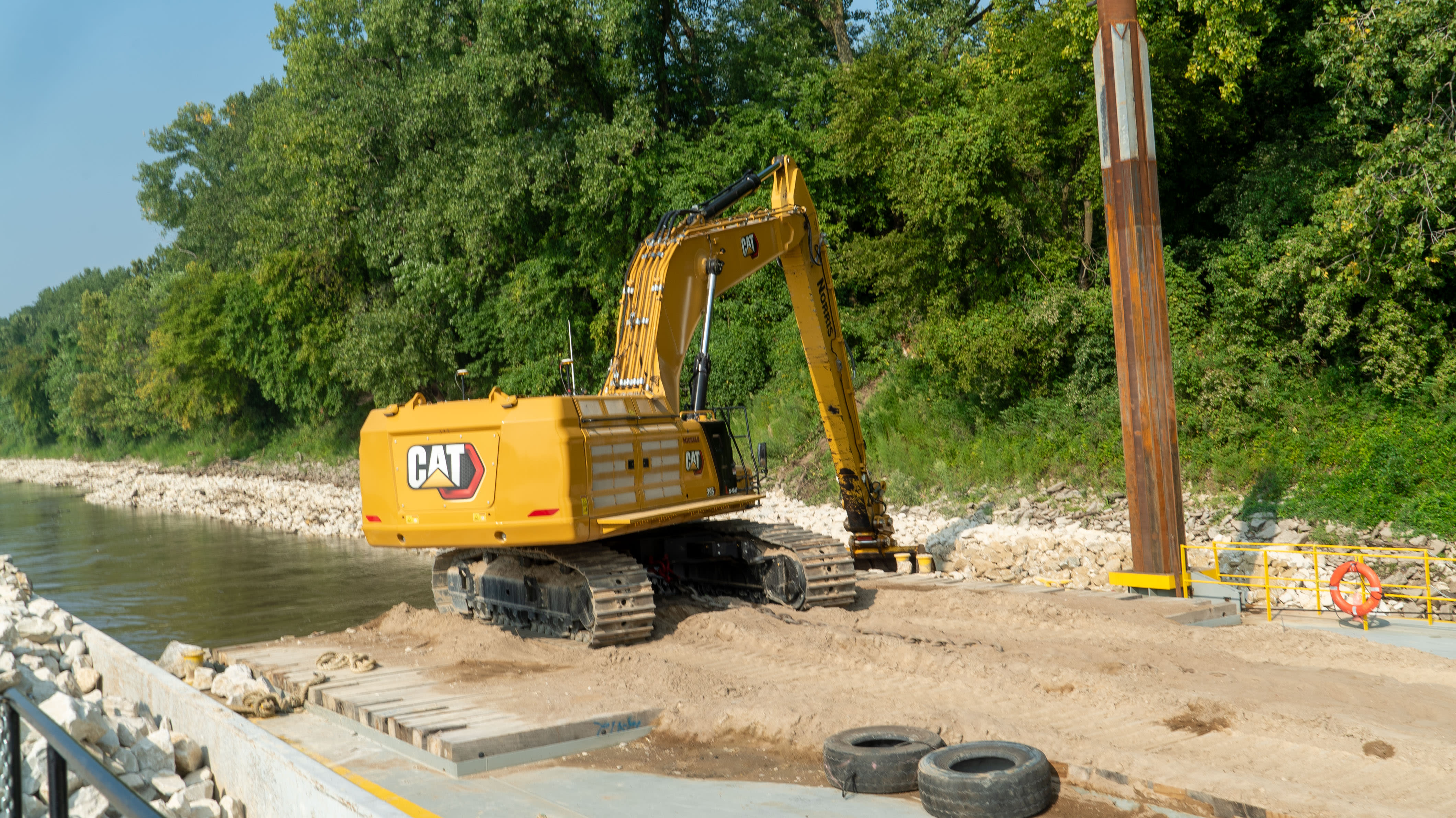 Excavator on the Missouri River