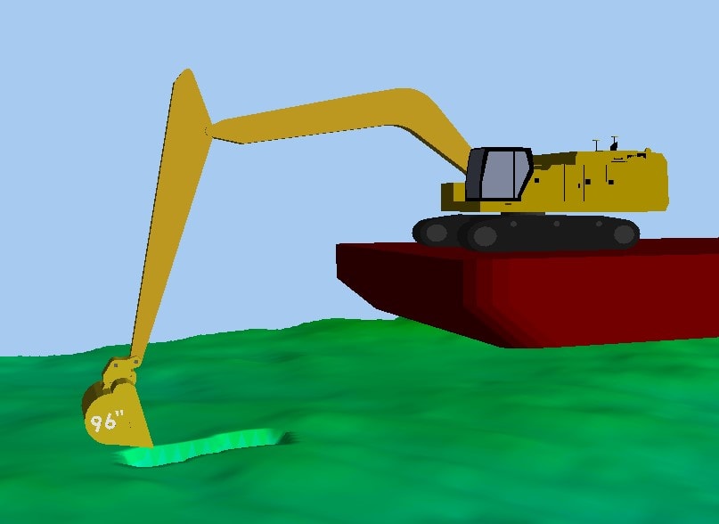 Trimble Marine Construction 3D excavator view