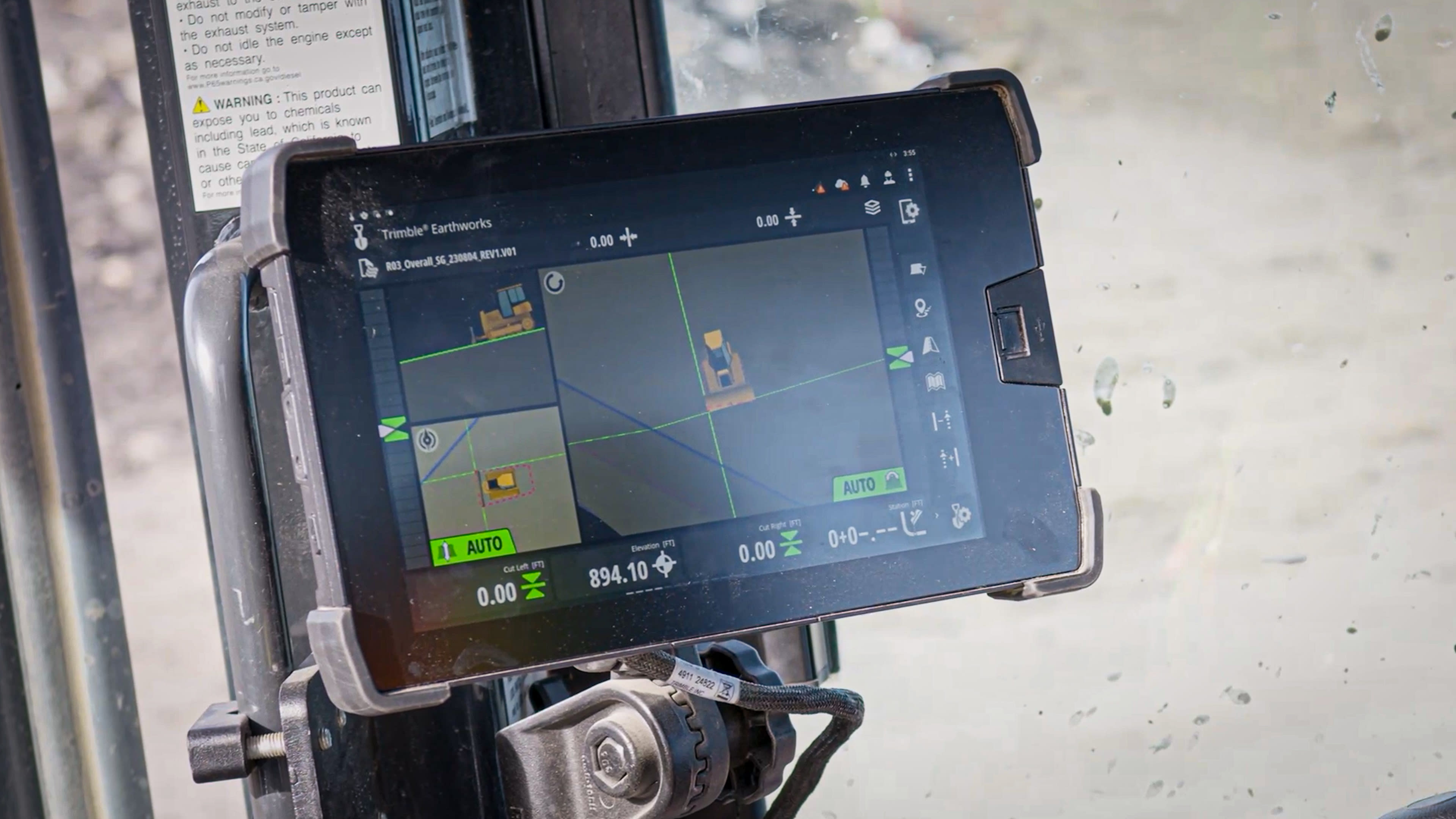 Trimble Earthworks display