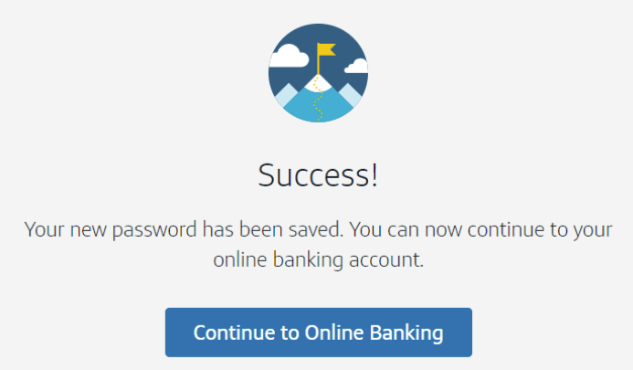 Confirmation that your password has been successfully updated.