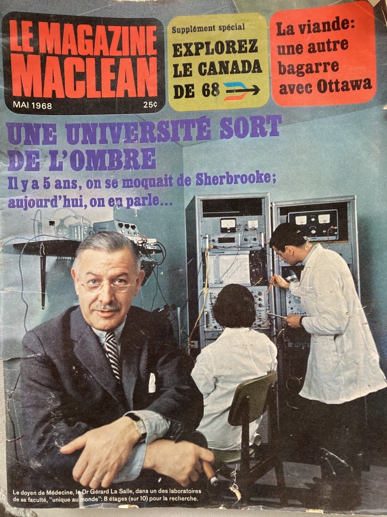 Le grand-père d'Elizabeth Tanguay, Gérald LaSalle, est à la une de l'édition de 1968 du magazine Macleans.