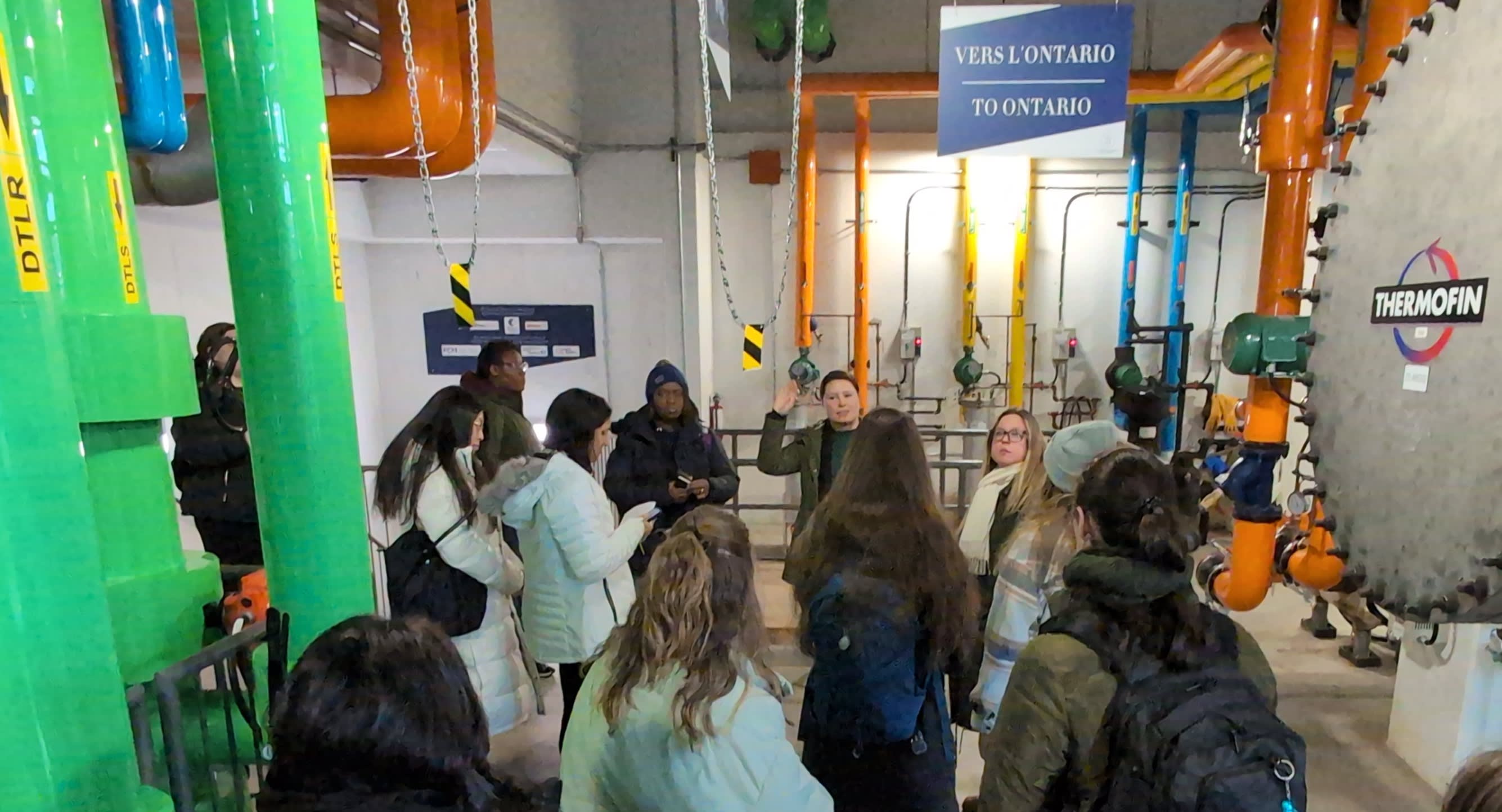 A group of students visits Zibi, a unique development on the Ottawa River