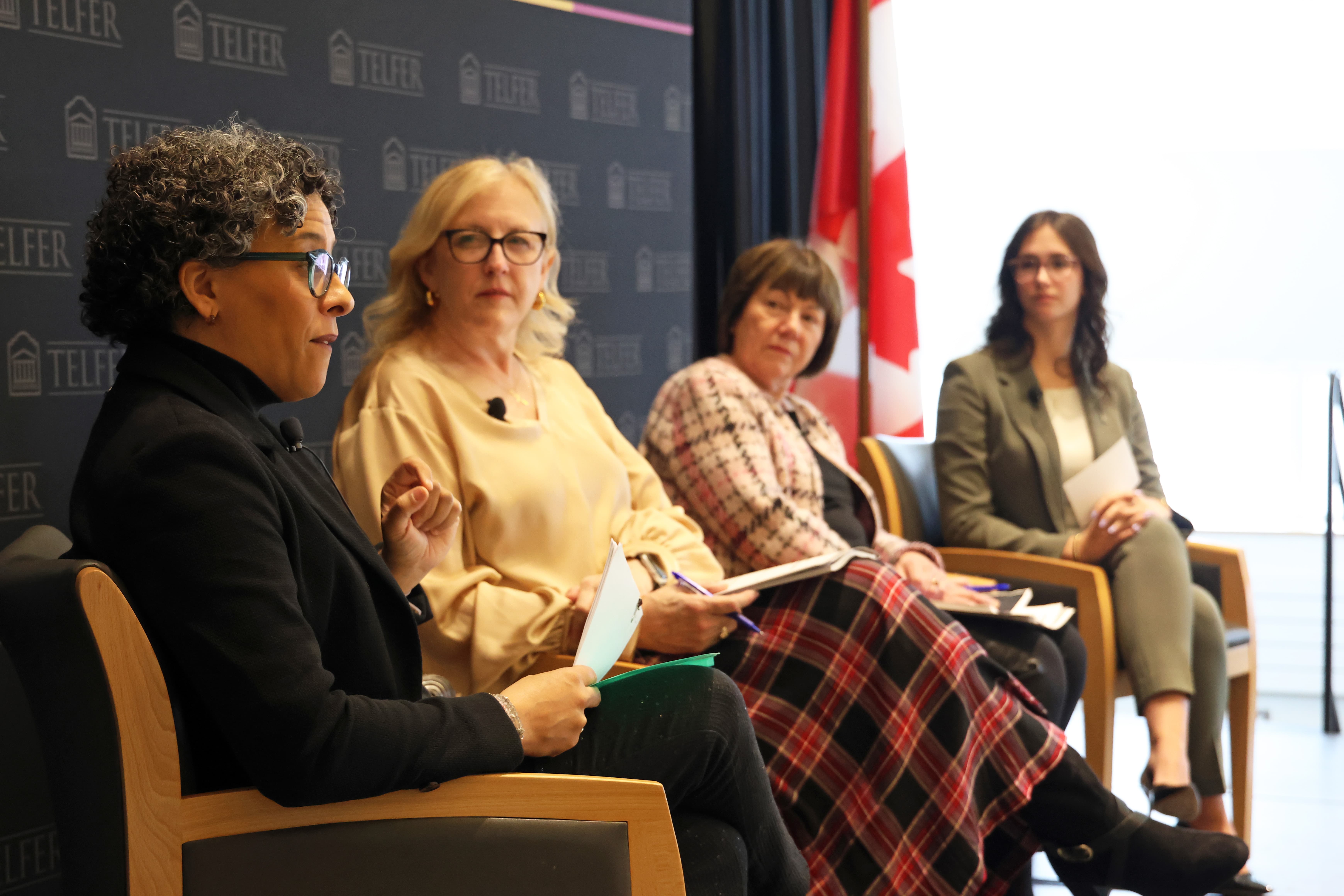From left, Justine Hendricks, Lisa Raitt, Anne McLellan and Daniel Wilson. Photo by Caroline Phillips From left, Justine Hendricks, Lisa Raitt, Anne McLellan and Daniel Wilson.