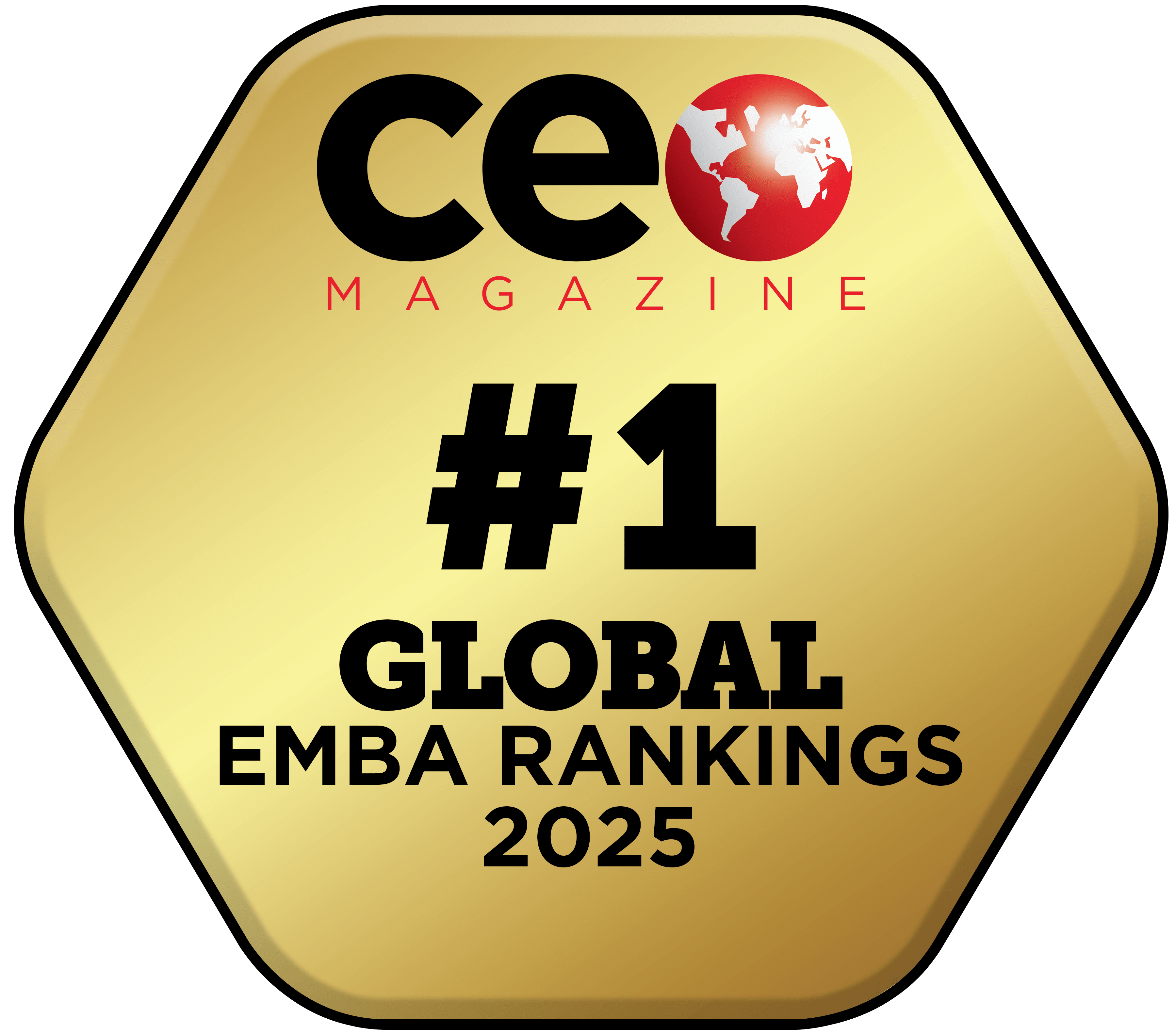 CEO Magazine's golden badge depicting the #1 Global Executive MBA position