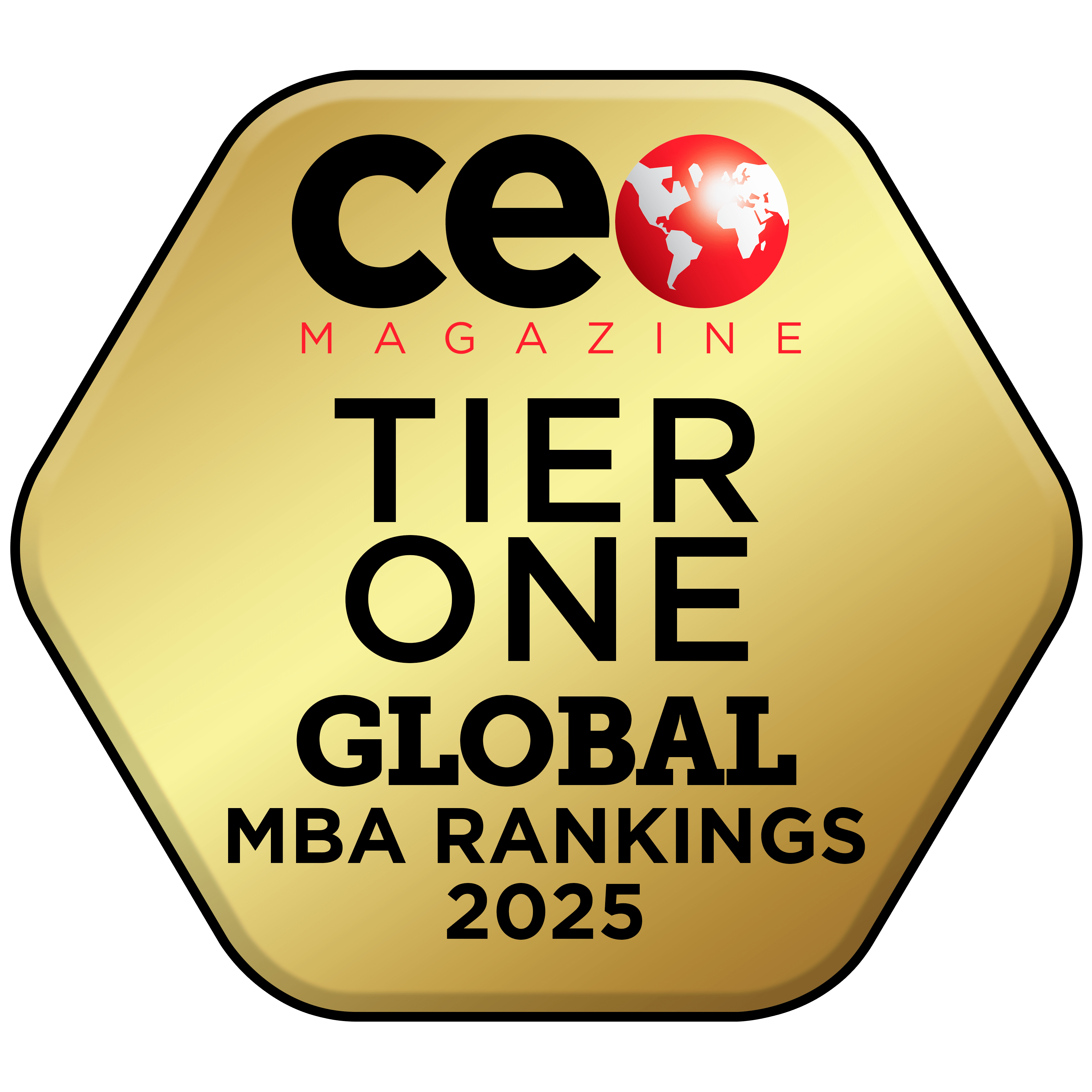 CEO Magazine's golden badge awarded to tier one MBA programs