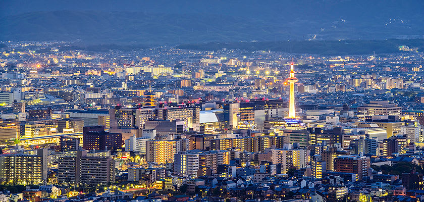 Kyoto city skyline