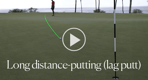 Pro golfer long distance putting