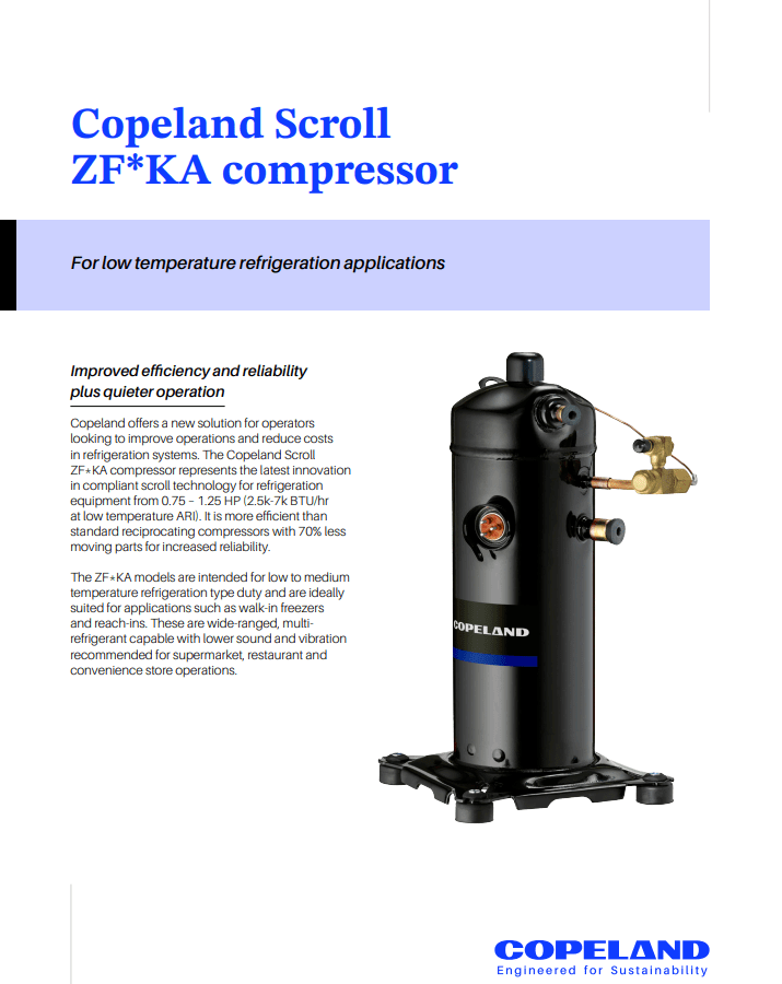 Copeland ZF*KA scroll compressor