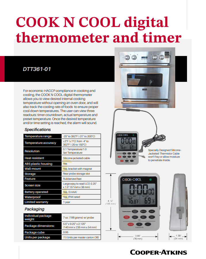 Cook n Cool Digital Thermometer and Timer