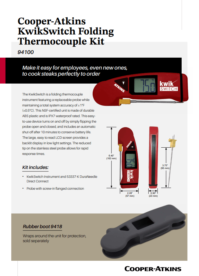 Cooper-Atkins KwikSwitch Folding Thermocouple Kit 67-1700