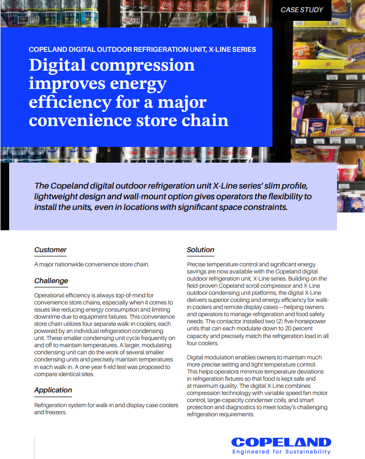 Digital compression improves energy efficiency for a major convenience store chain