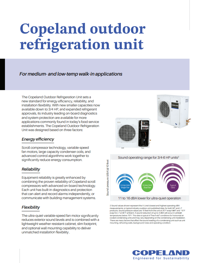Copeland Outdoor Refrigeration Unit