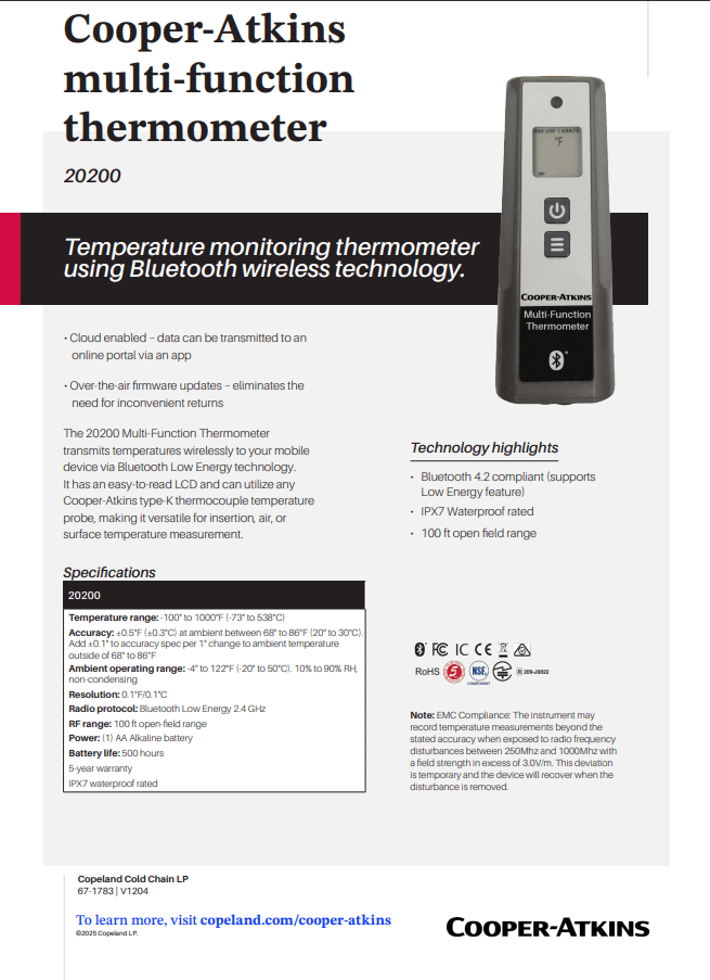 67-1783 Cooper-Atkins Multi-Function Thermometer