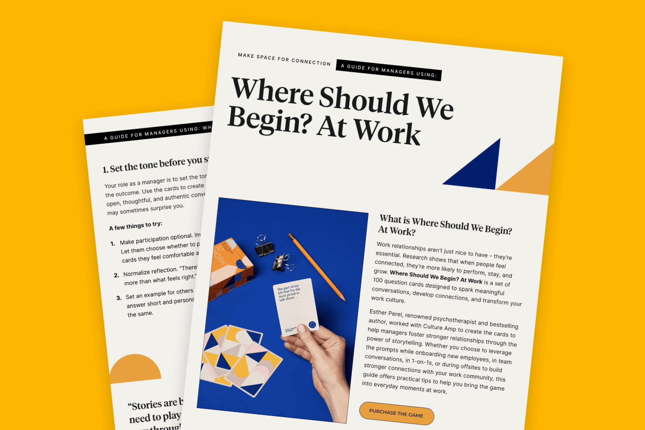 Make space for connection: A guide for managers using Where Should We Begin? At Work