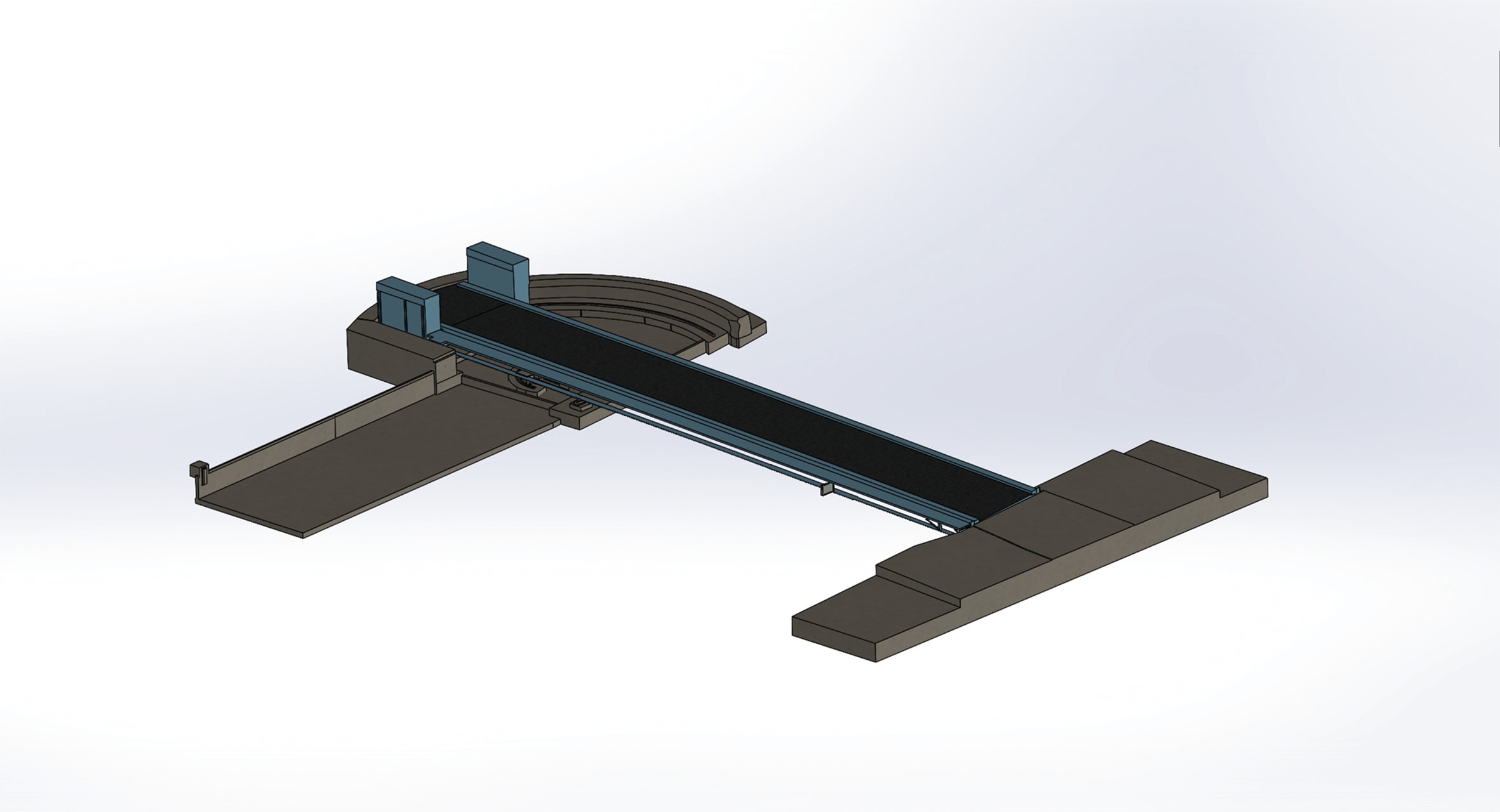 CAD image showing the bridge in the closed position