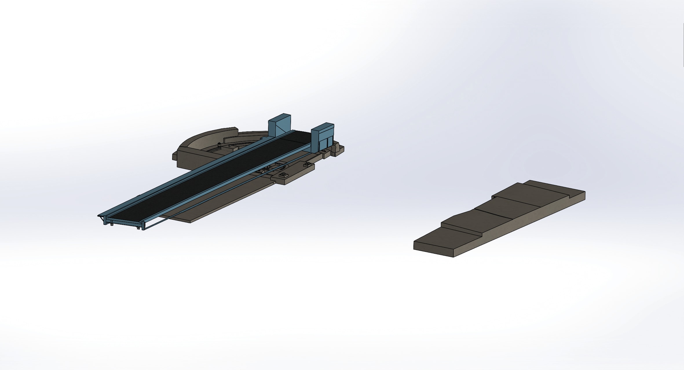 CAD image showing the bridge in the open position