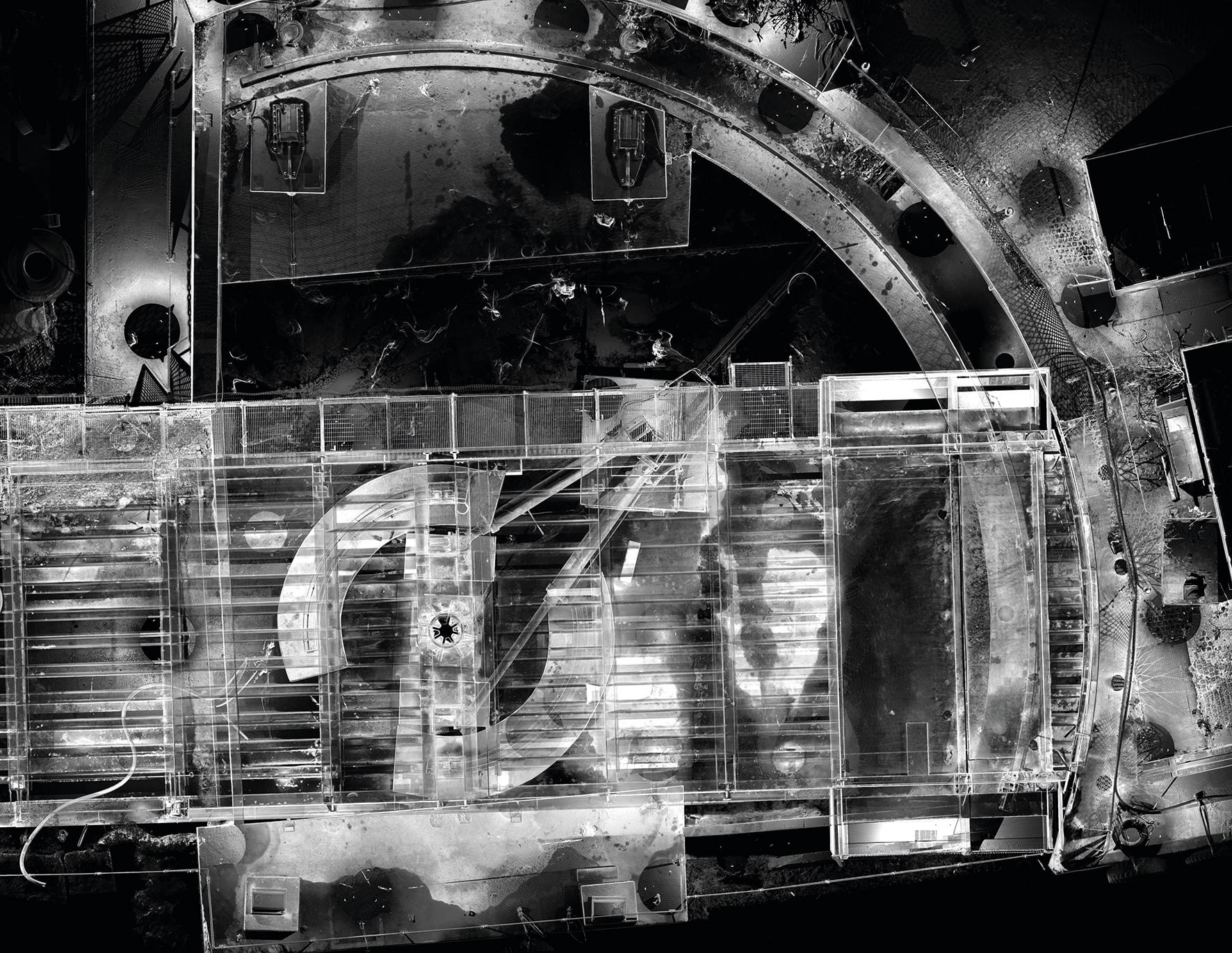 Trimble X12 generated point cloud showing the whole bridge