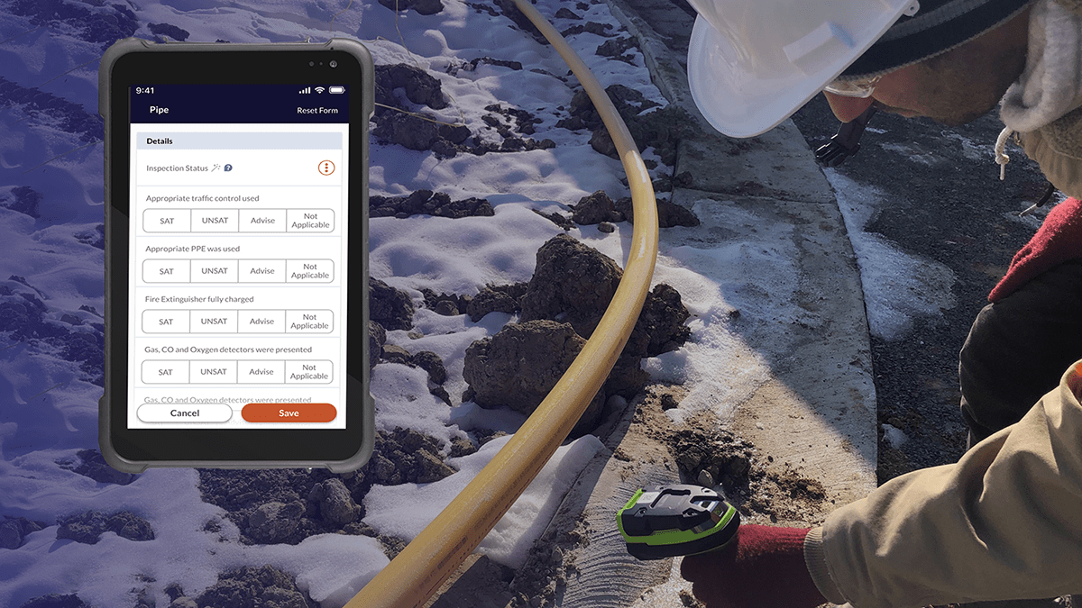 Gas inspection with Locusview software running on a tablet
