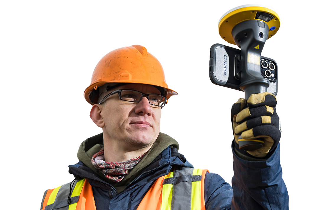 Field user holding up the Trimble HPS2 handle