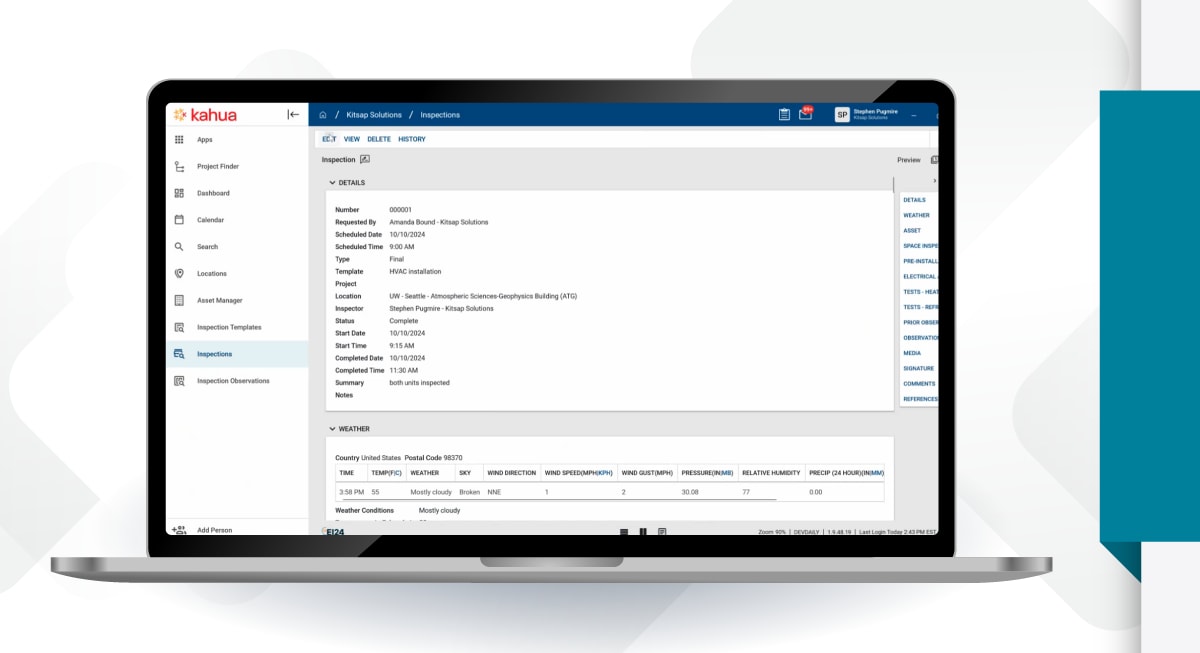 Inspections: Compliant. Reliable. Mobile friendly.