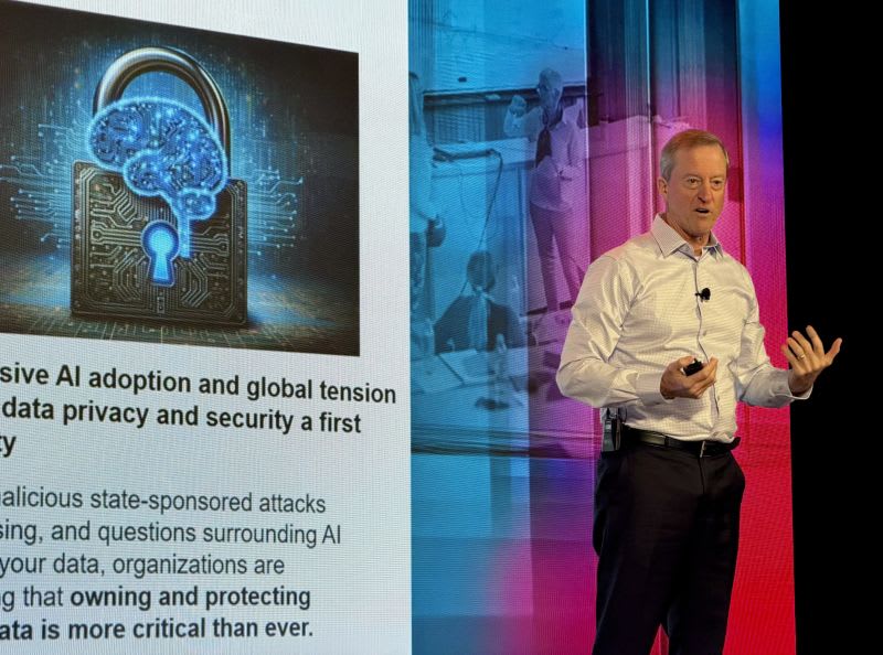 Scott Unger, Kahua CEO, speaks about construction AI at Kahua's conference, Enabling Innovations