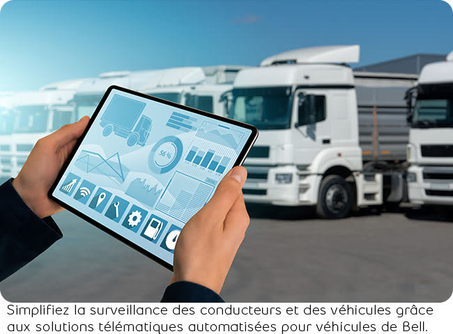 Simplifiez la surveillance des conducteurs et des véhicules grâce aux solutions télématiques automatisées pour véhicules de Bell.