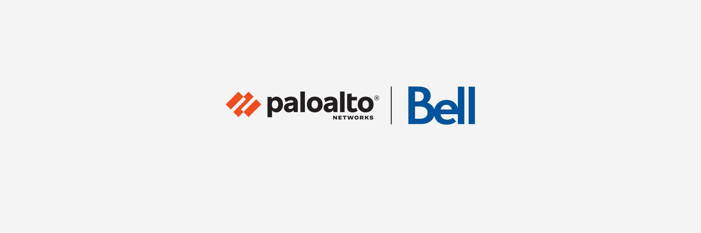 The logos of Bell and Palo Alto networks are shown to signify their strategic partnership for cybersecurity services in Canada.