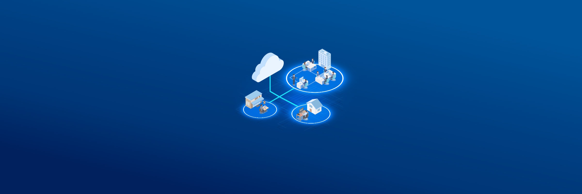 Office branches and remote locations securely connected using Meraki’s network infrastructure.