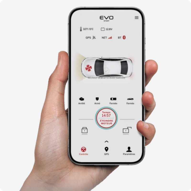 View of Fortin Electronic Systems' EVO-START mobile remote-control.