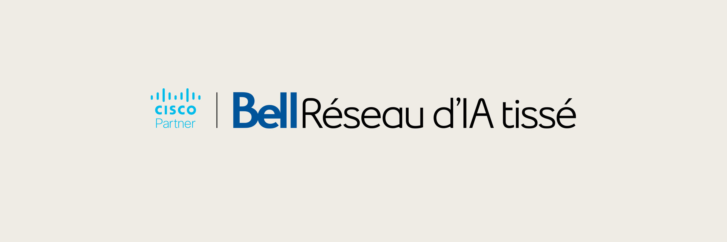 Logos R&eacute;seau d'IA tiss&eacute; de Bell et Cisco