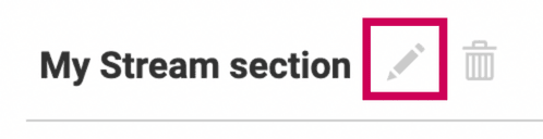 stream section create