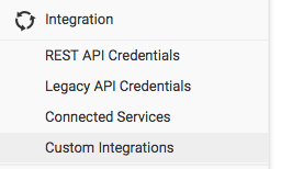 Custom Integrations Menu