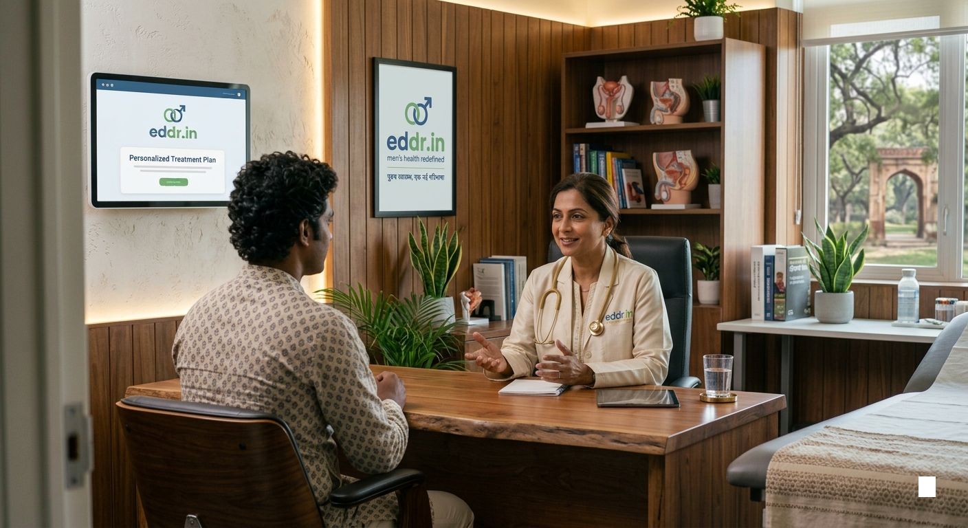 Supportive doctor consultation for men’s sexual health concerns