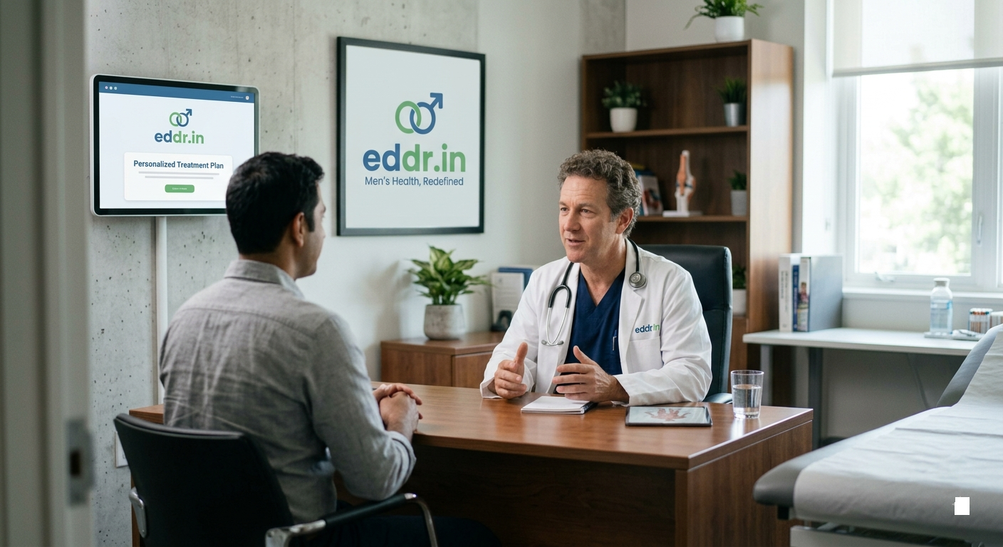 Patient receiving professional advice for erectile dysfunction