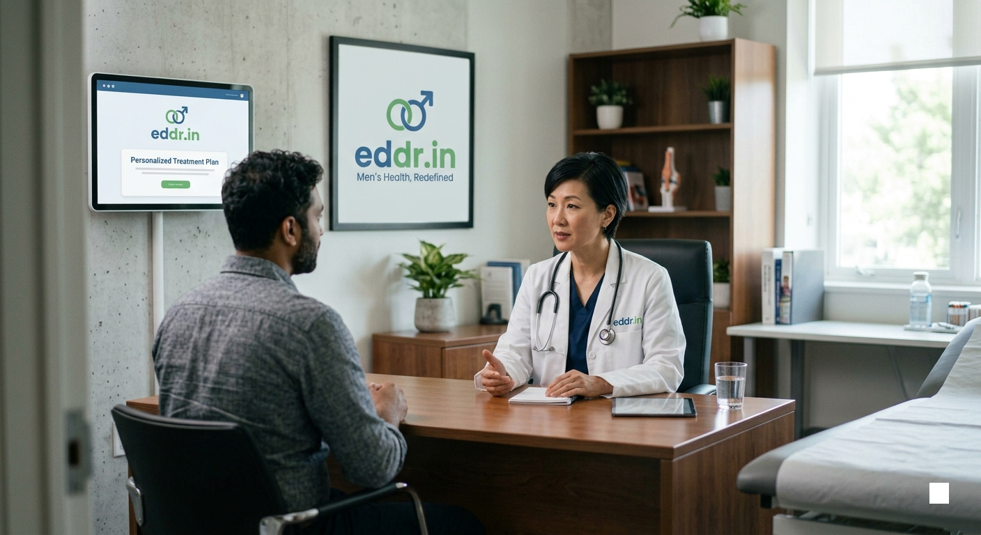 Doctor reviewing a patient’s medical history during an ED consultation