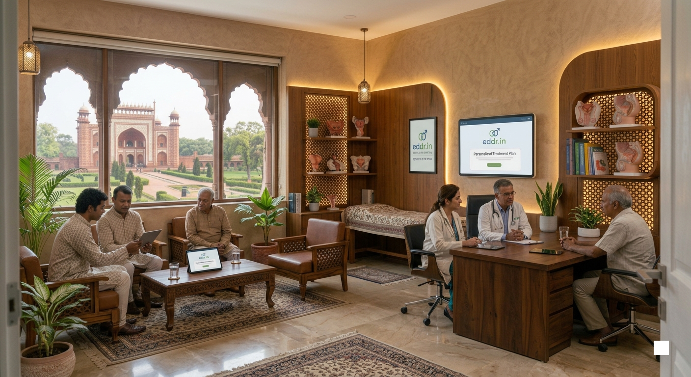 Specialist discussing personalized erectile dysfunction care with a patient