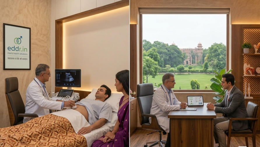 Male patient speaking with a doctor about erectile dysfunction