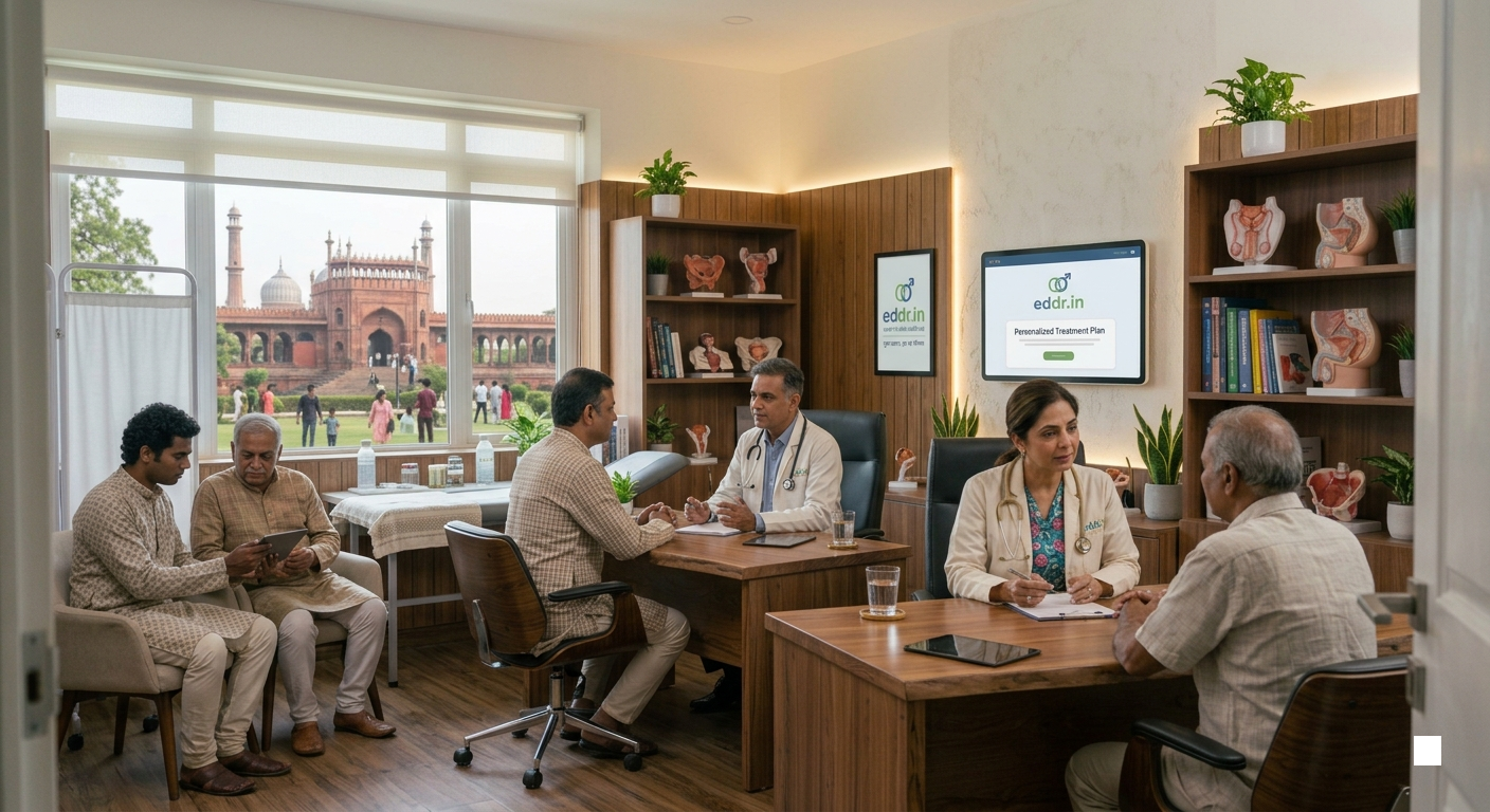 Private consultation room at an erectile dysfunction clinic in Lucknow