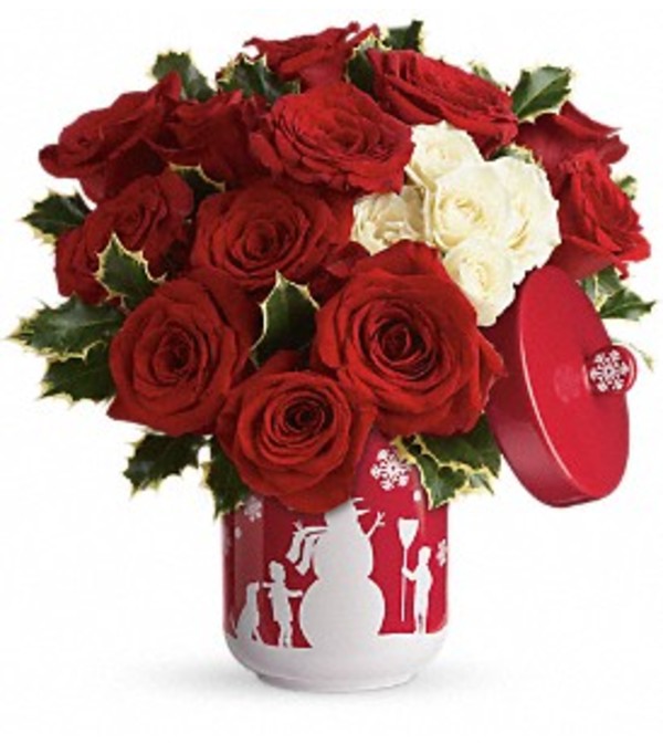 Roses and Holly Bouquet