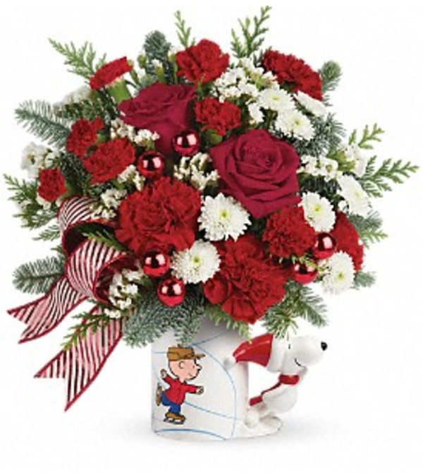 Peanuts Christmas Mug Bouquet