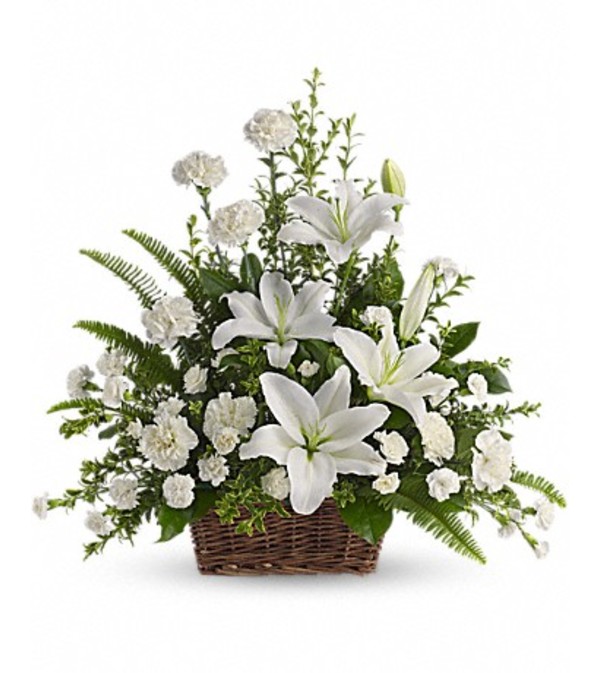 White Lilies Basket