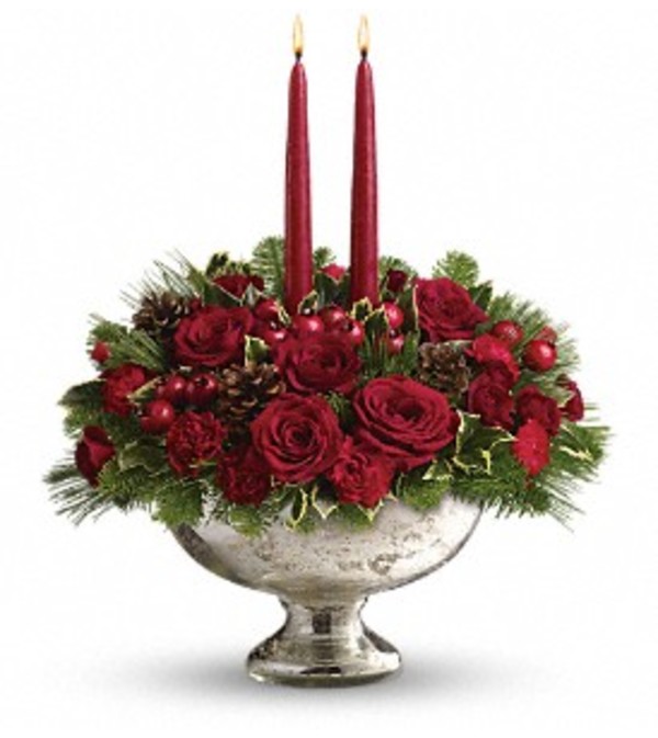 Mercury Glass Bowl Centerpiece