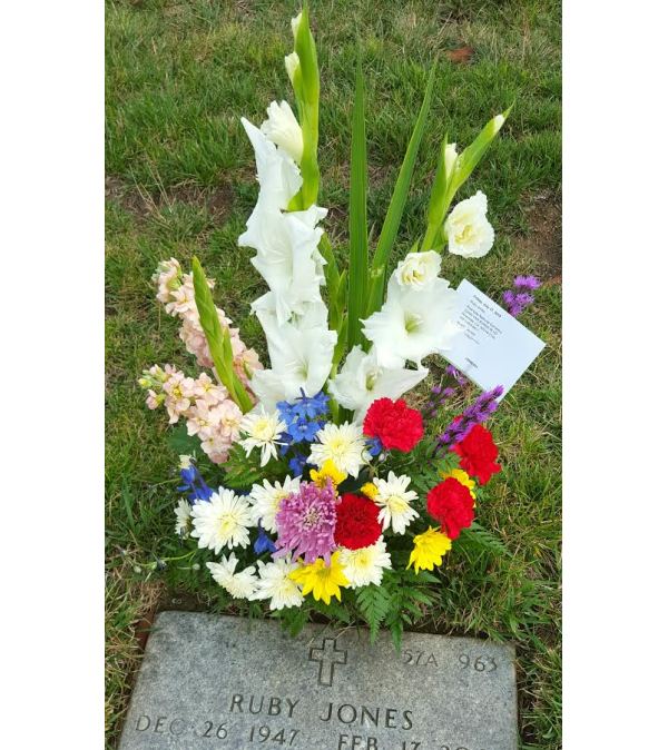 Flower Show Gravesite Arrangement