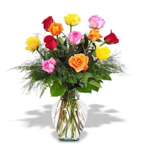Dozen Mixed Colored Roses