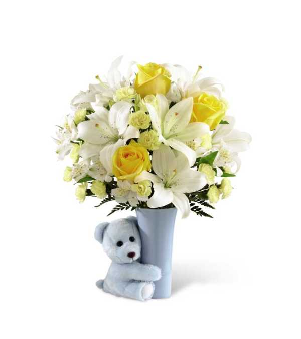 The Baby Boy Big Hug® Bouquet by FTD® - VASE INCLUDED
