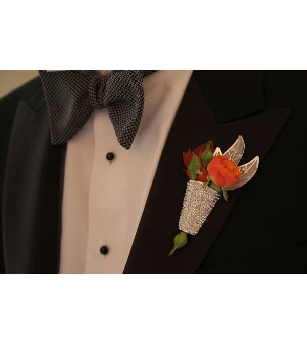 Deluxe Sparkle Boutonniere 101