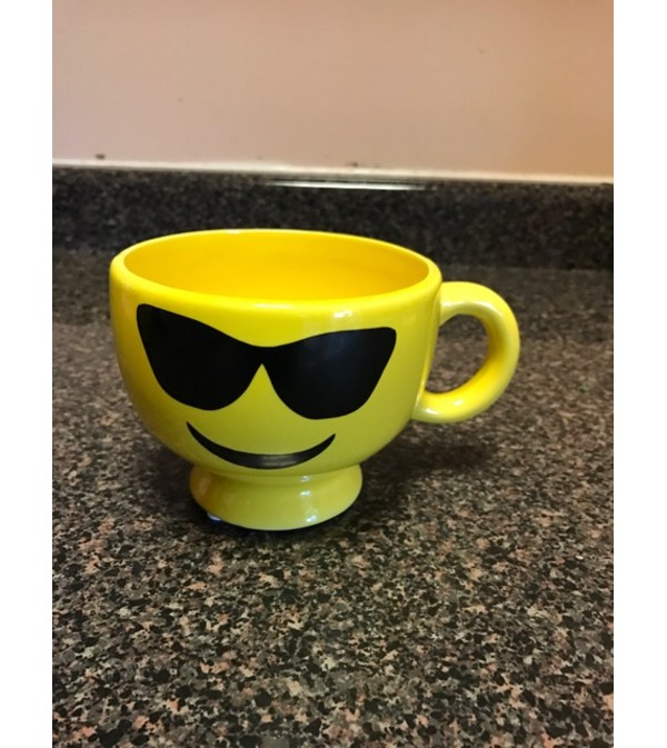 Happy Face Mug with designer choice flower arrangement