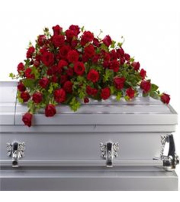 Shades of Red Casket Spray