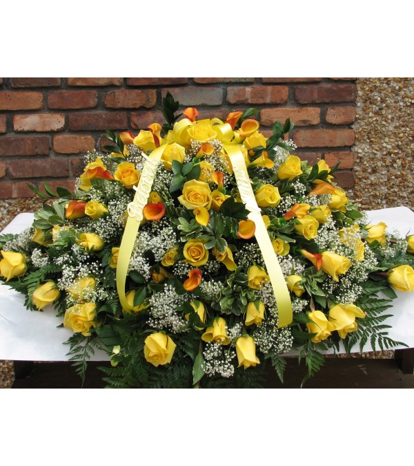 Yellow Rose Casket Cover GF-CC2