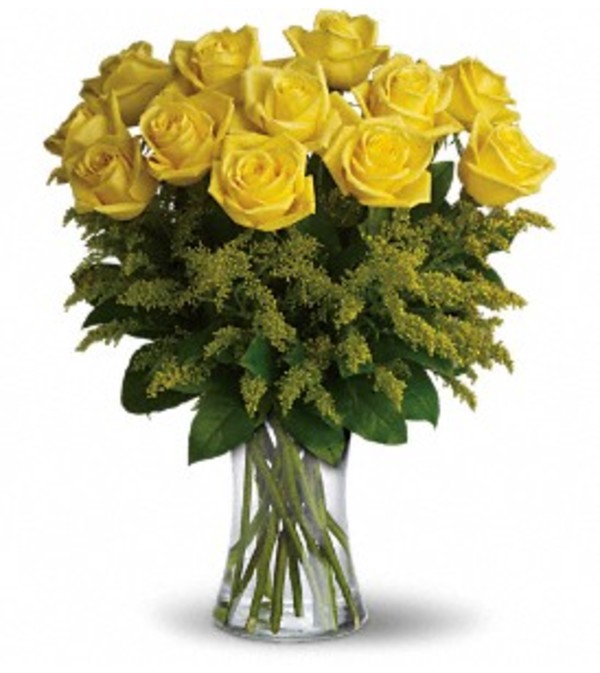 Dozen Yellow Roses Arranged